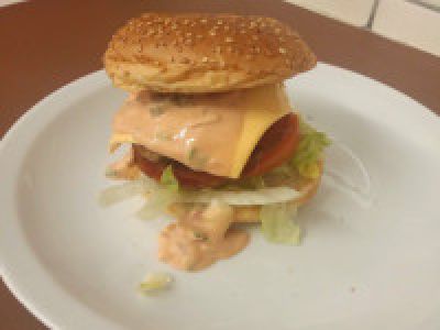 Hamburger van het huis